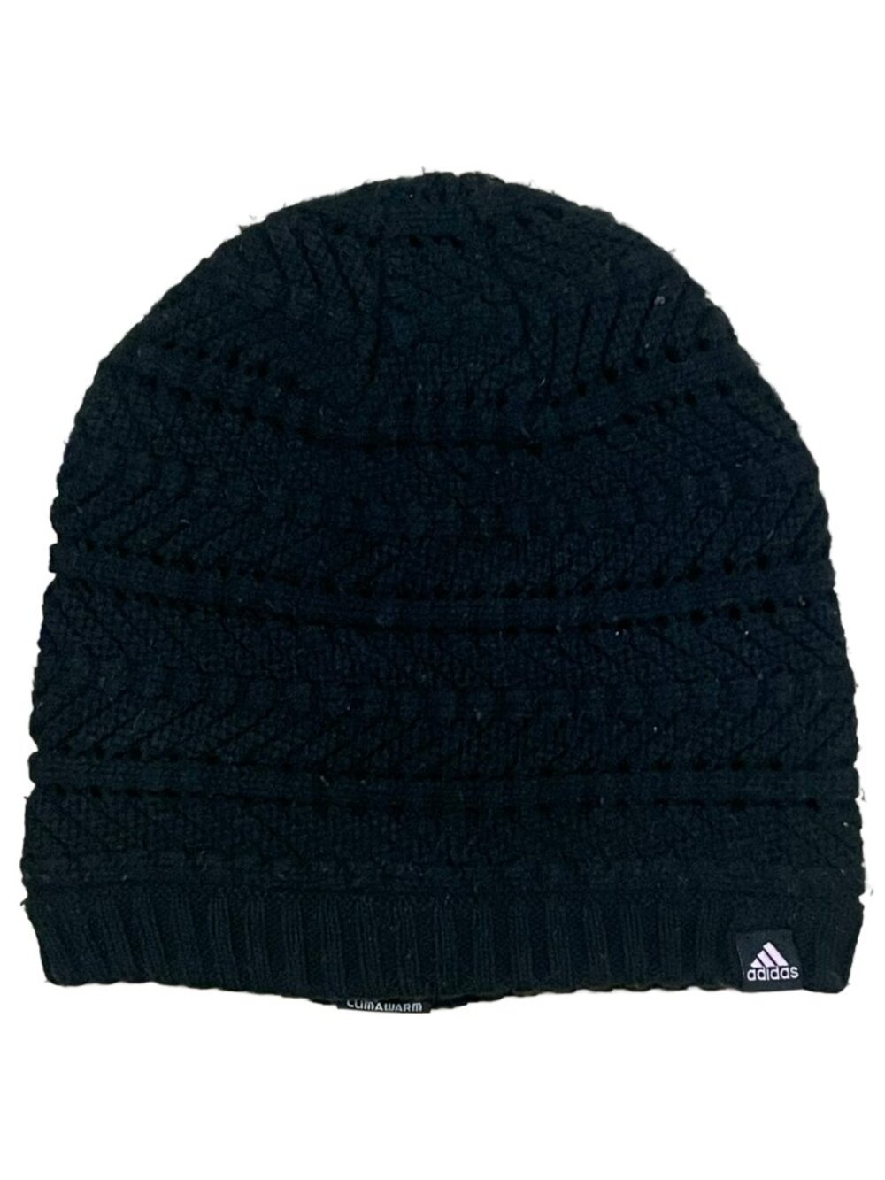 adidas ClimaWarm Fleece Lined Beanie Black Knit Running Hat
